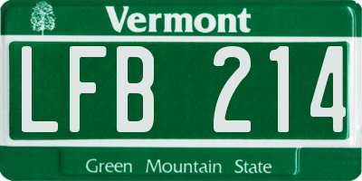 VT license plate LFB214
