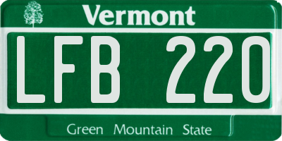 VT license plate LFB220
