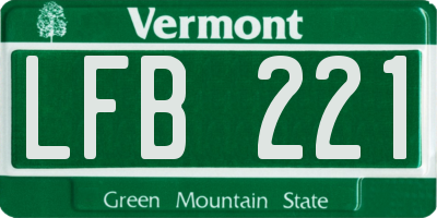 VT license plate LFB221