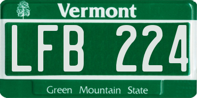 VT license plate LFB224