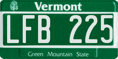 VT license plate LFB225