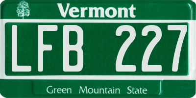 VT license plate LFB227
