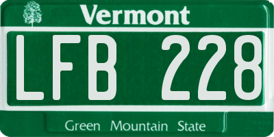 VT license plate LFB228
