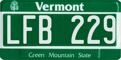 VT license plate LFB229