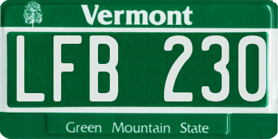VT license plate LFB230