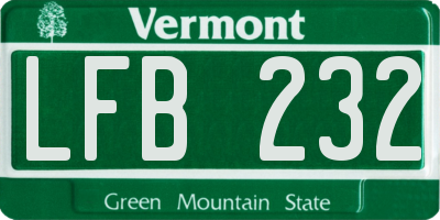 VT license plate LFB232