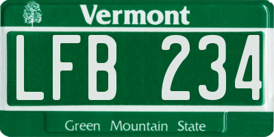 VT license plate LFB234