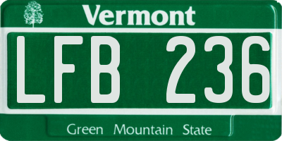 VT license plate LFB236