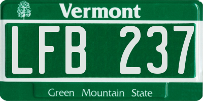 VT license plate LFB237