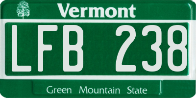 VT license plate LFB238