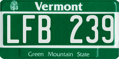 VT license plate LFB239