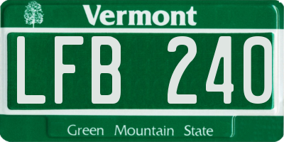 VT license plate LFB240