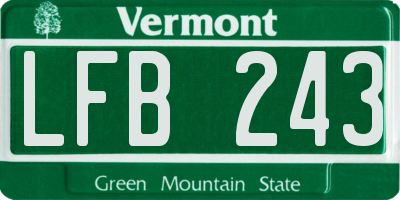VT license plate LFB243