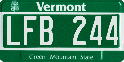 VT license plate LFB244