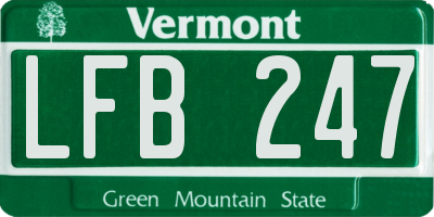 VT license plate LFB247