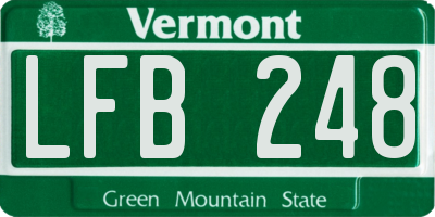VT license plate LFB248