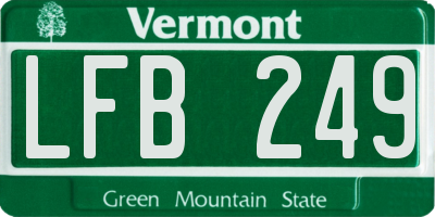 VT license plate LFB249