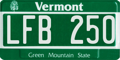 VT license plate LFB250