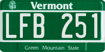 VT license plate LFB251