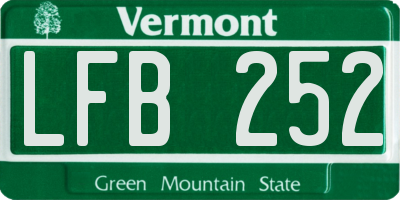 VT license plate LFB252