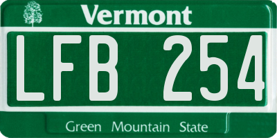 VT license plate LFB254