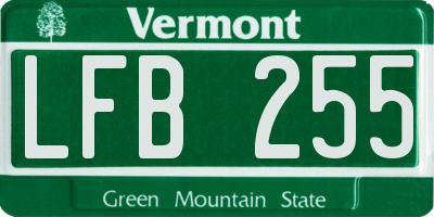 VT license plate LFB255