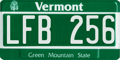 VT license plate LFB256