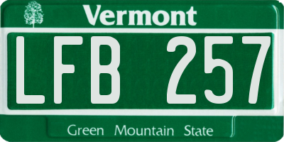 VT license plate LFB257