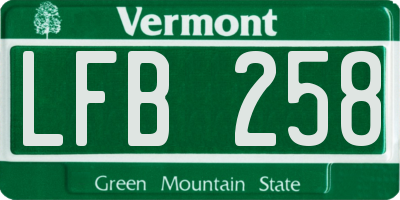 VT license plate LFB258