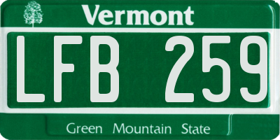 VT license plate LFB259