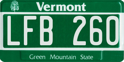 VT license plate LFB260