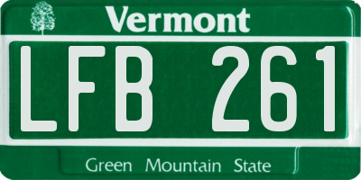VT license plate LFB261