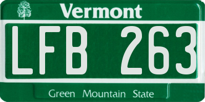 VT license plate LFB263