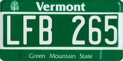 VT license plate LFB265