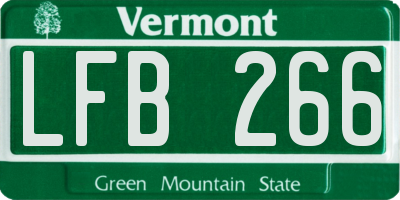VT license plate LFB266