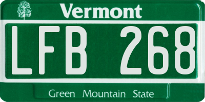 VT license plate LFB268