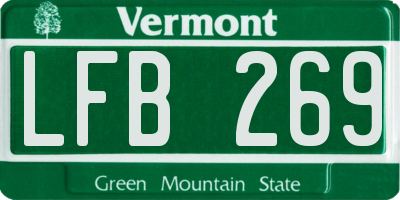 VT license plate LFB269
