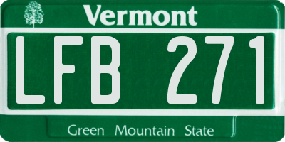 VT license plate LFB271