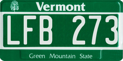 VT license plate LFB273