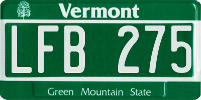 VT license plate LFB275