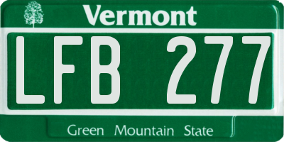 VT license plate LFB277