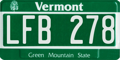 VT license plate LFB278