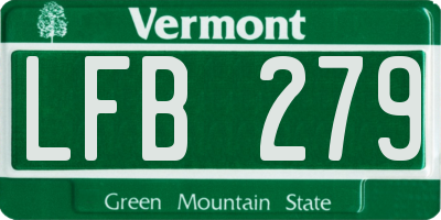 VT license plate LFB279