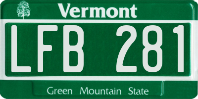VT license plate LFB281
