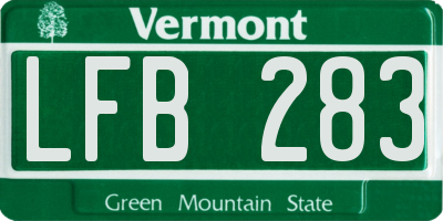 VT license plate LFB283