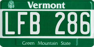 VT license plate LFB286