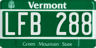 VT license plate LFB288