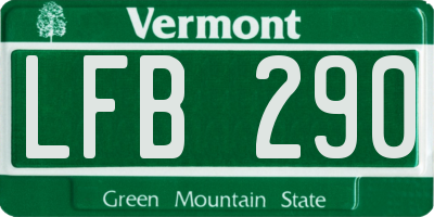 VT license plate LFB290