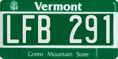 VT license plate LFB291