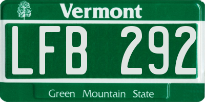 VT license plate LFB292